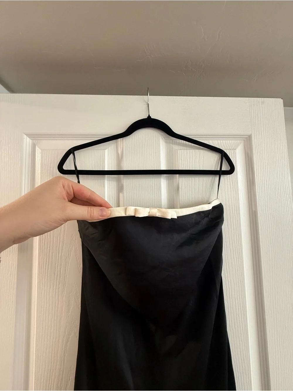 Abercrombie & Fitch Black Strapless Dress with Cream Trim